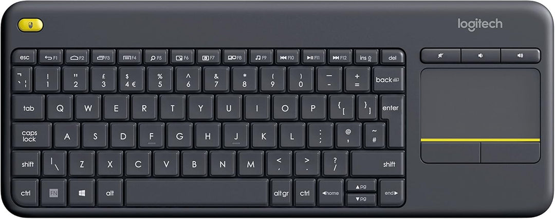 Logitech K400 Plus Kabellose Touch-TV-Tastatur mit integriertem Touchpad, Italienisches QWERTY-Layou