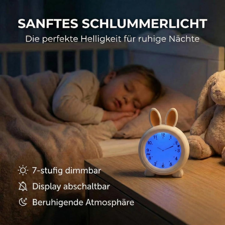 Alecto BC100BUNNY Kinderwecker - Nachttischlampe hilft Kindern EIN Zeitgefühl zu bekommen -Nachtlich