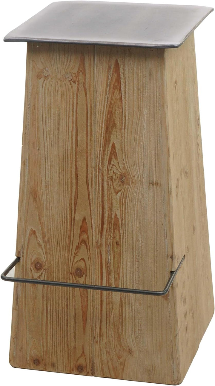 Barhocker HWC-L76, Barstuhl Tresenhocker, Industrial Massiv-Holz MVG-Zertifiziert, Natur mit Metall-