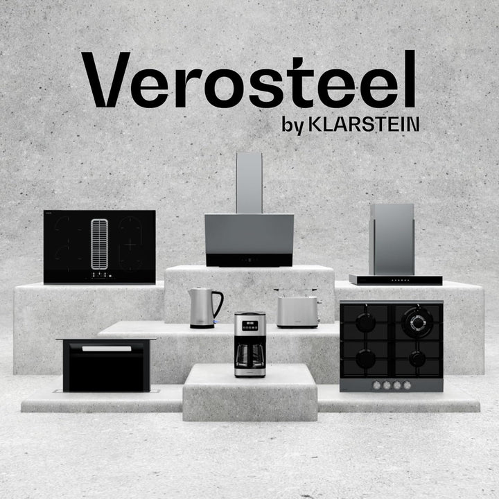 Klarstein Verosteel Einbaumikrowelle 60 cm mit Grill – 20L, 700W Mikrowelle & 800W Grill, 8 Programm
