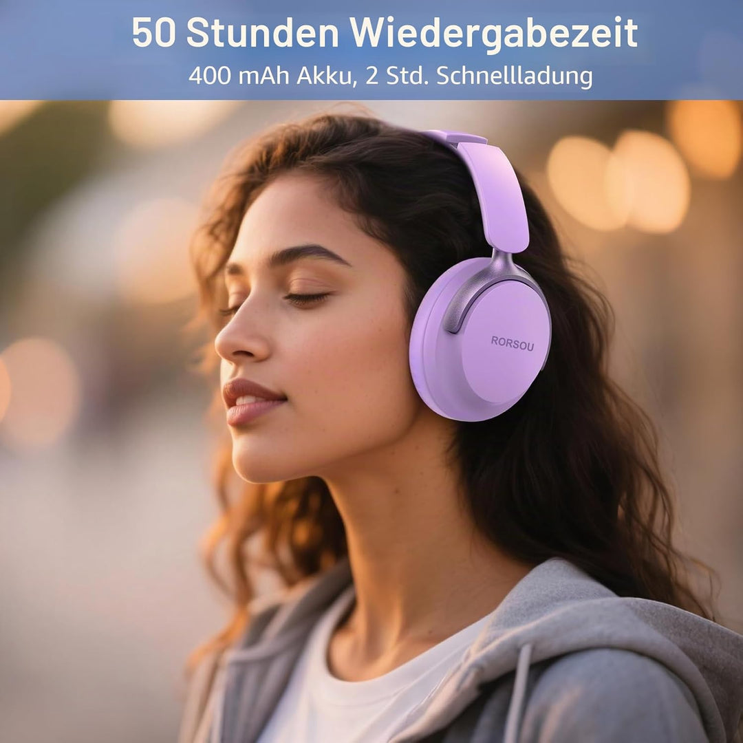 B8 Over-Ear Bluetooth Kopfhörer, 6 EQ Musik Modi, 50 stündige Laufzeit, Deep Bass Wireless Kopfhörer