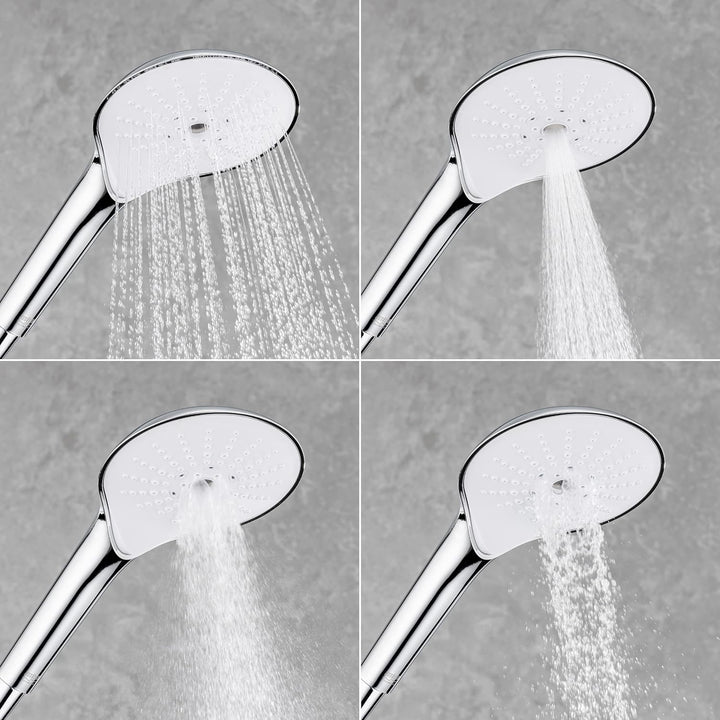 Mira Showers 2.1605.261 Schalter Switch Duschkopf mit vier Strahlarten, Chrome, Stand Alone, Chrome