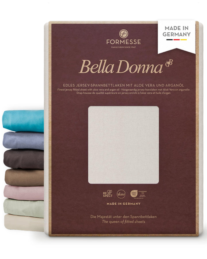 Spannbettlaken Bella Donna Jersey für Matratzen &amp; Wasserbett 120-130 x 200-220 cm in silber 120 x 20
