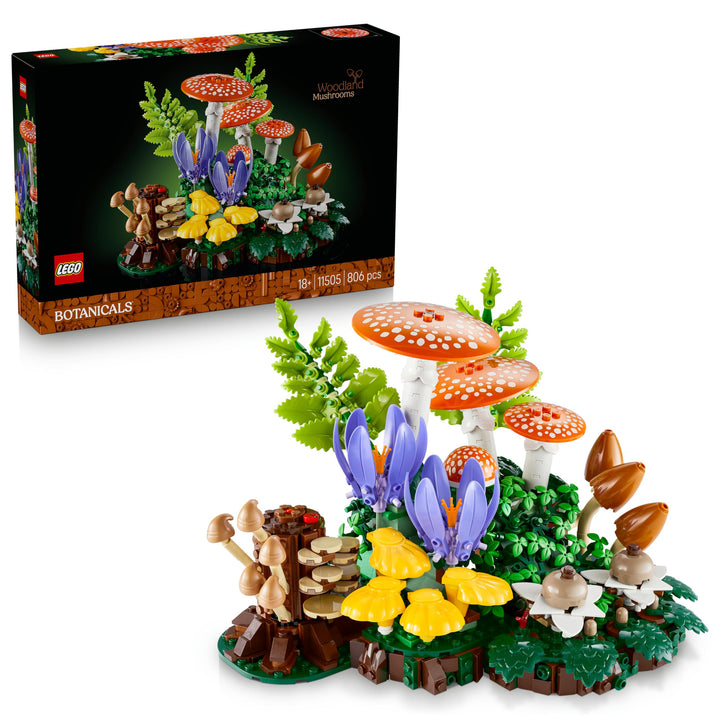 LEGO Botanicals Waldpilze - Künstliches Pflanzen Set für Erwachsene - inkl. Fliegenpilz & Kunstblume
