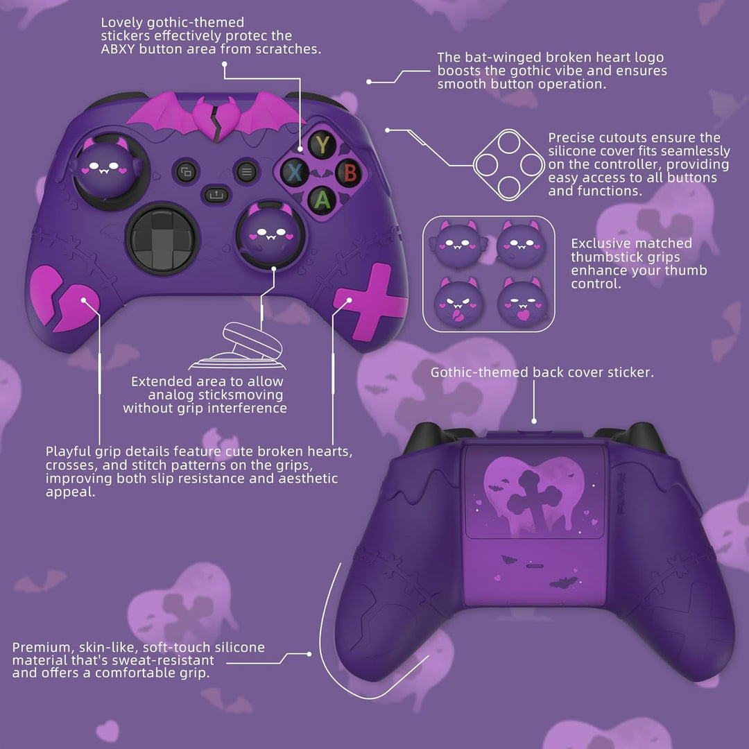 PlayVital Cute Silikon Hülle für Xbox Series X/S Controller,Anti-Rusche Schutzhülle Case Zubehör für