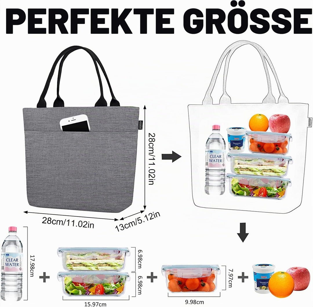 AOSBOS Kühltasche Klein Leicht Lunch Tasche Isoliertasche zur Arbeit Schule Faltbar Wasserdicht Reis