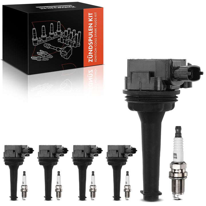 Frankberg 5x Zündspule + Zündkerzen Kompatibel mit C70 I 1998-2005 S60 I 2000-2009 S70 1998-2000 S80