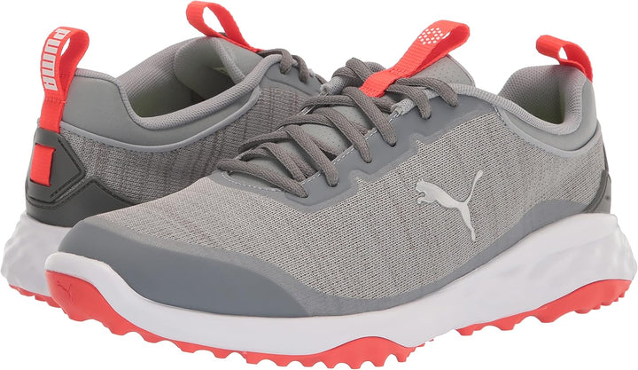 PUMA Herren Fusion Pro Extra Wide Golfschuhe, Schwarz Silber 40 EU Quarry Puma Silber Rot Blast, 40