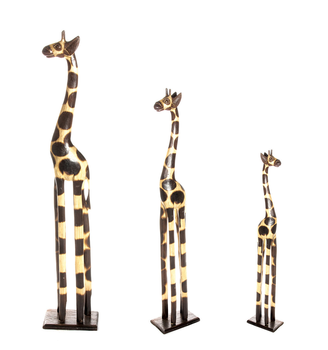 3 er Set 100cm 40cm 20cm Holz Holzgiraffen Familie Holzgiraffe Giraffe Afrika Stil GH, 3 Er Set 100c
