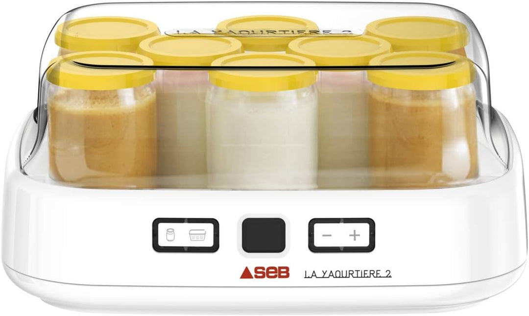 SEB Joghurtbereiter 2 mit LCD-Display, 2 automatische Programme, Joghurt, 8 Käsegefässe, 1 l, inkl.