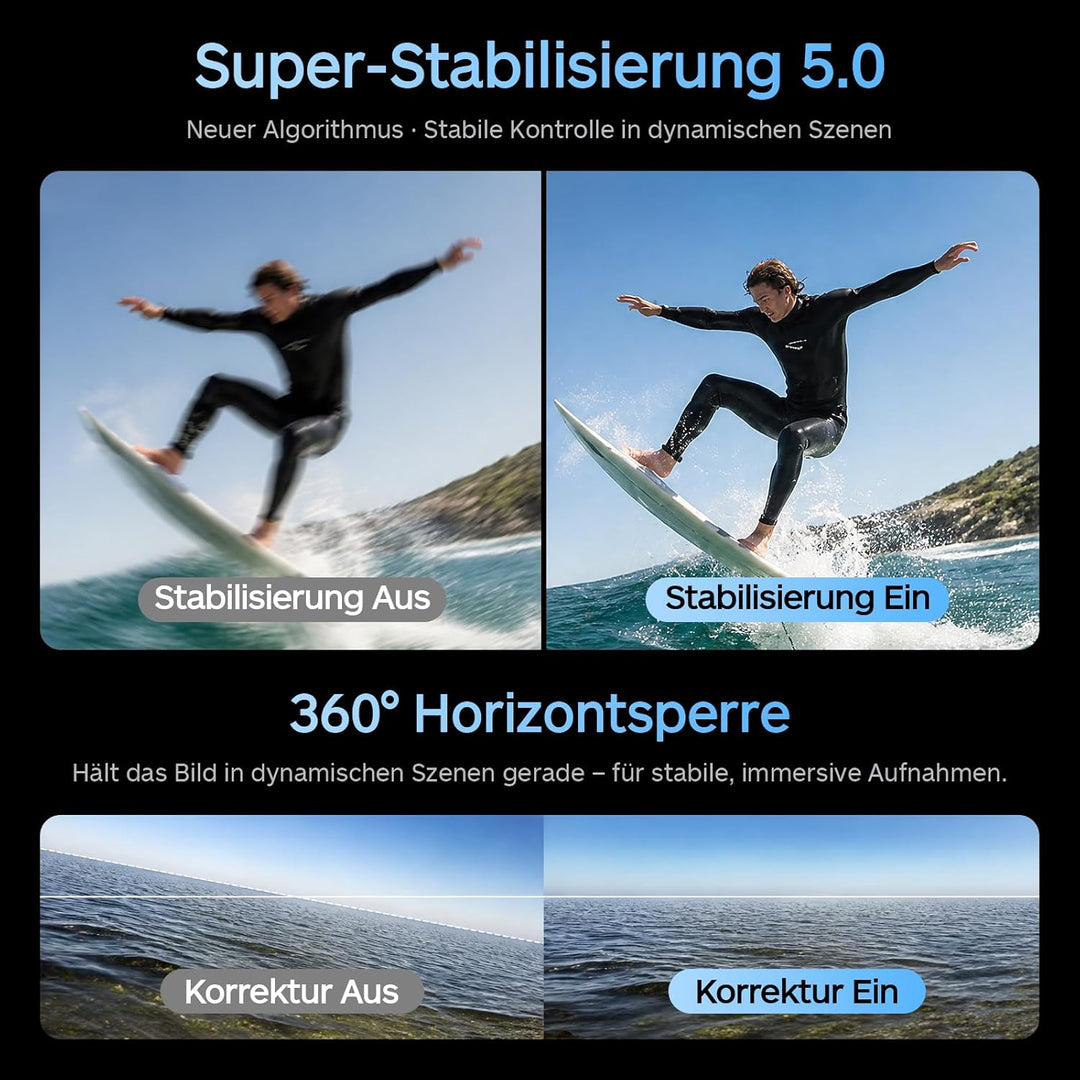 XTU S7 PRO 4K Action Kamera 50FPS - Super 5.0 Stabilisierung, AI ISP, Magnetische Schnellhalterung,