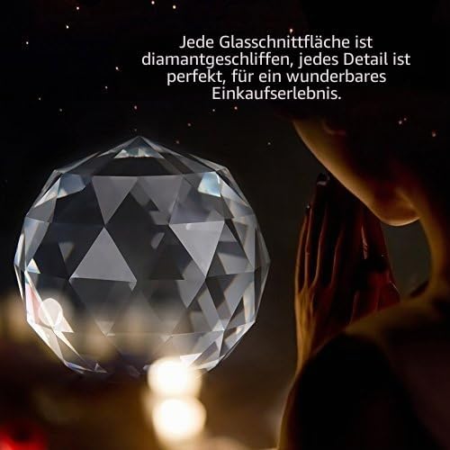 Kristallglaskugel Glaskugel Clear Cut Crystal, 60 / 80mm Durchscheinend Facettierten Blick Ball, Cry