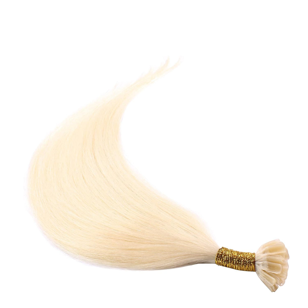 hair2heart Premium Extensions Echthaar Bondings glatt - 100 Strähnen 0.8g 40cm 10/0 hell-lichtblond