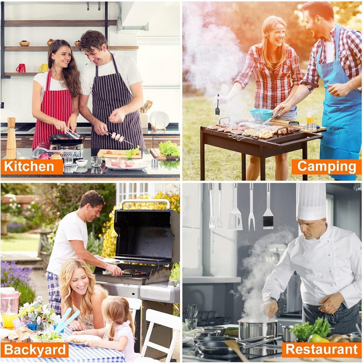 Grillbesteck Grill Set, 25 pcs BBQ Grillwerkzeug Set,Edelstahl-Grillzubehör Set für Camping, Küche,