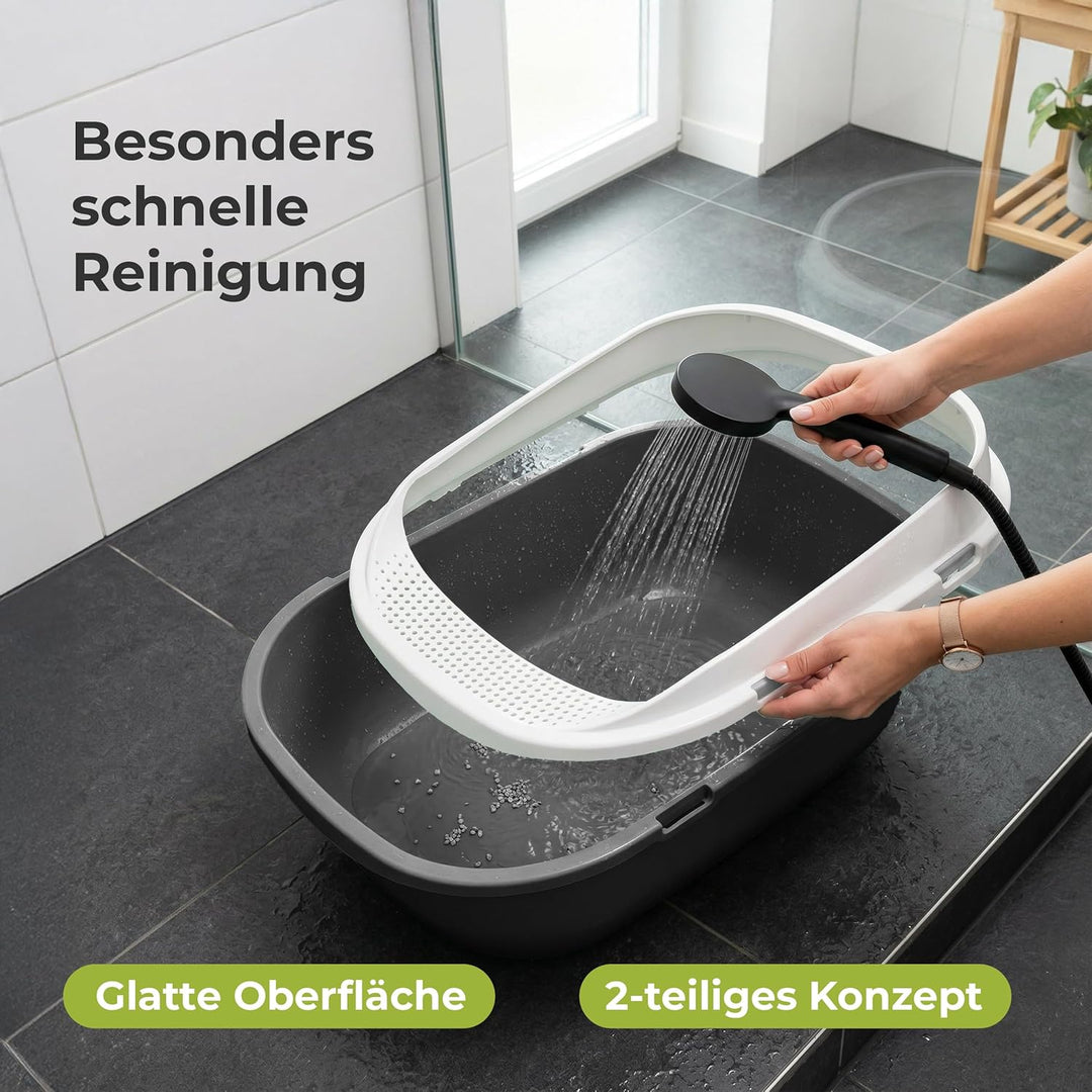 XXL Jumbo Katzentoilette Schale 65 cm anthrazit inkl. Schaufel, anthrazit