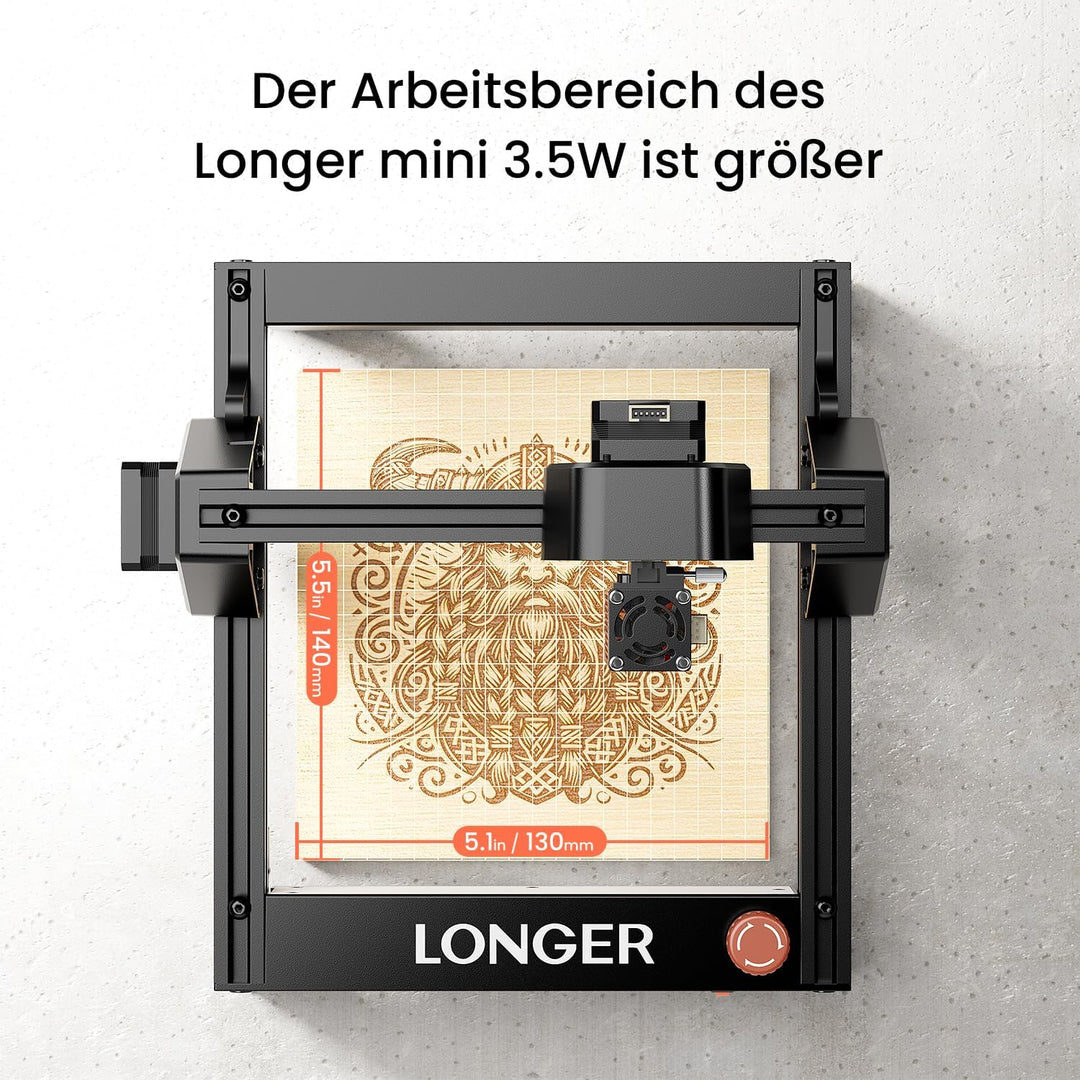 Longer Ray5 3.5W Mini Laser Engraver – High-Speed DIY CNC Cutter (12,000 mm/min) for Wood, Metal, Ac