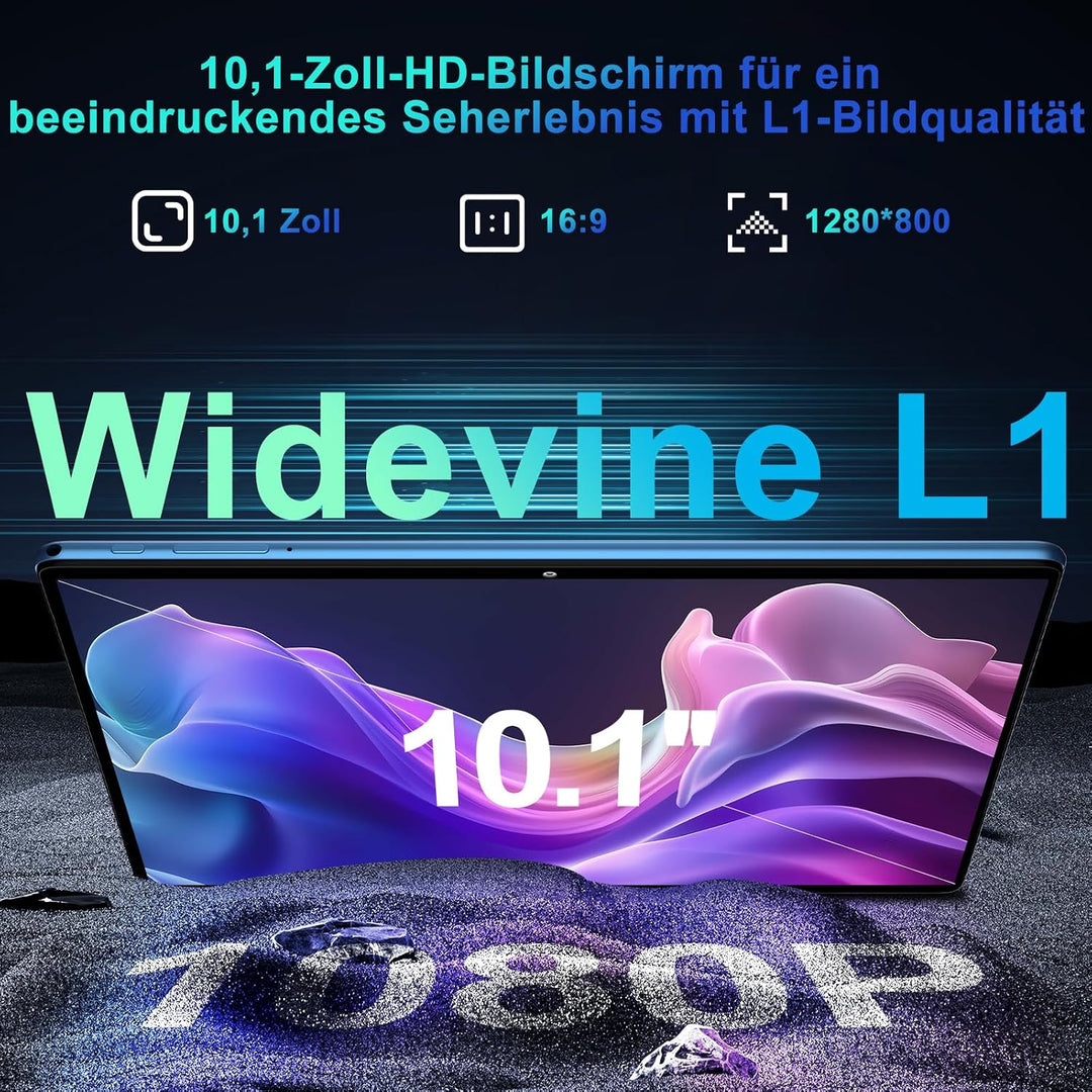 2026 Tablet 10 Zoll Android 15 Octa Core Tablet mit 64 GB ROM + 2 TB TF | 5G + 2,4G WiFi |GMS| Bluet