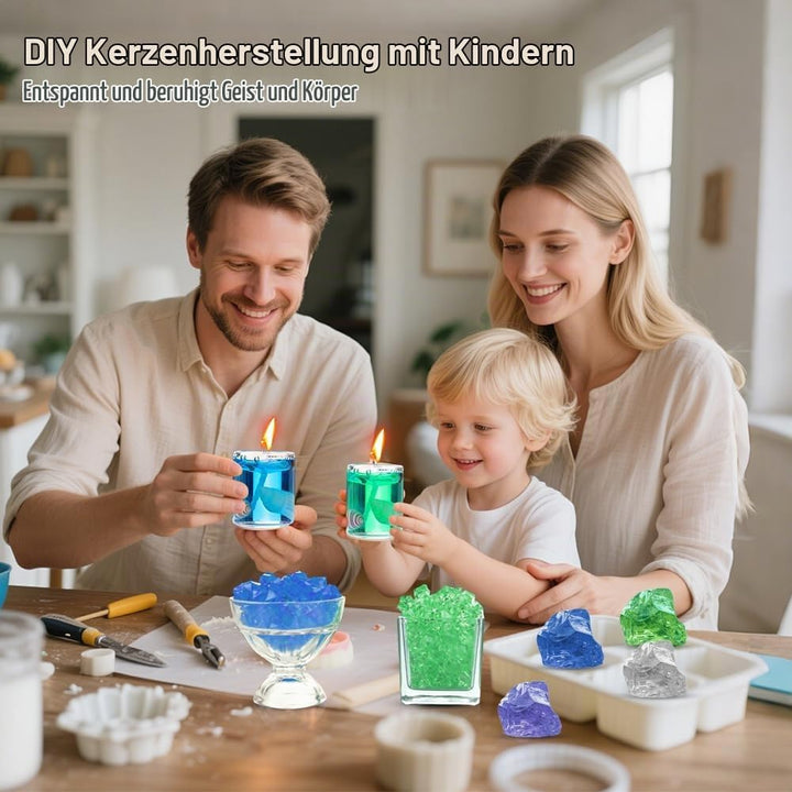 RANJIMA Gel Wachs Kerze Making Kit, Gelee Wachs DIY Kerze Machen Handgefertigte Material Crystal für