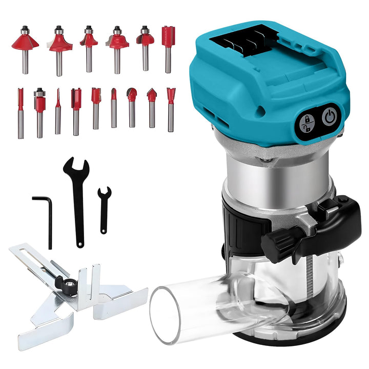 Akku Oberfräse für Makita 18 V Akku, 800 W Bürstenloser Oberfräse Trimmer Einhandfräse Kantenfräser