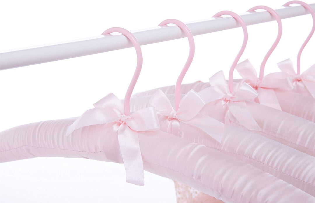 Kleiderbügel, 43 cm, rutschfest, Satin, gepolstert, Keine Aufhängestreifen mehr in Mänteln, Pullover