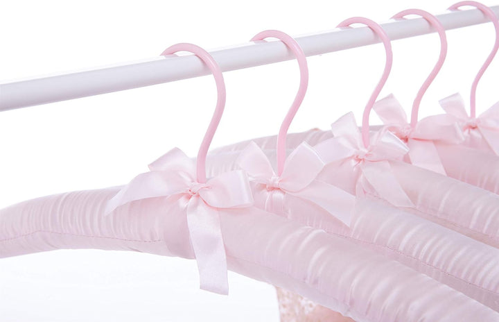 Kleiderbügel, 43 cm, rutschfest, Satin, gepolstert, Keine Aufhängestreifen mehr in Mänteln, Pullover