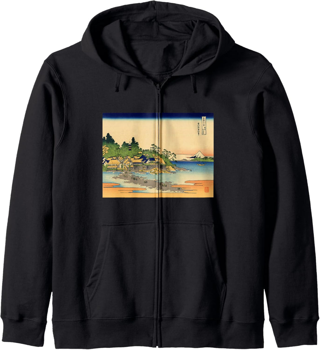 Katsushika Hokusai's Enoshima in Sagami Province Kapuzenjacke
