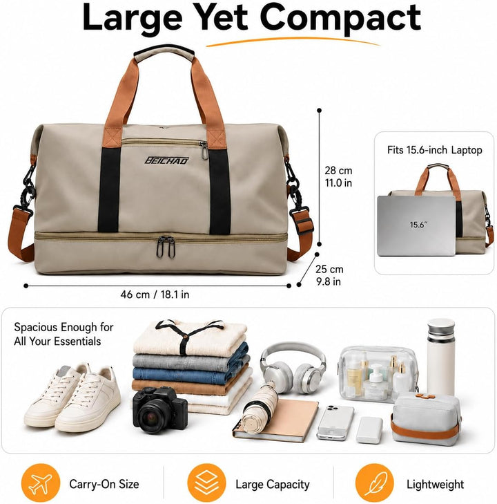 lafo Sporttasche &amp; Reisetasche für Damen und Herren, Wochenendtasche Gym Bag, wasserdichte Schwimmta
