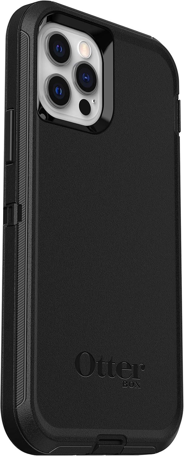 OtterBox Defender - robuste, sturzsichere und 3-lagige Schutzhülle für Apple iPhone 12/12 Pro, schwa