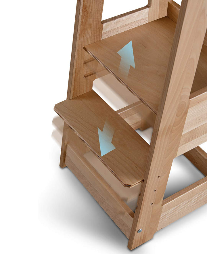 tiSsi Lernturm Felix, Entdeckerturm Montessori mitwachsend Buche natur