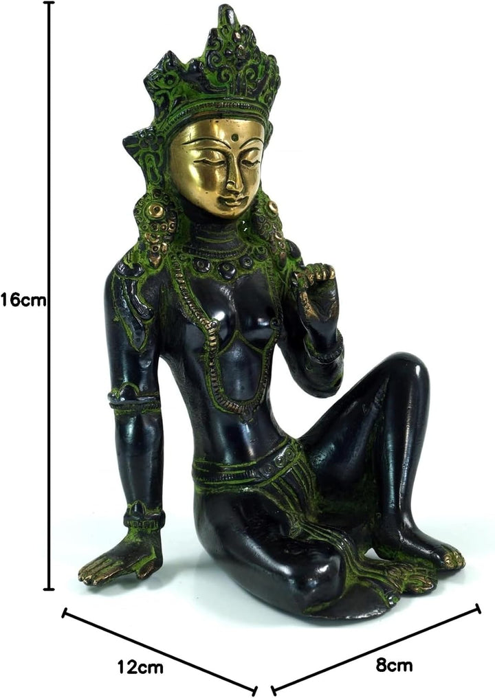 GURU SHOP Messingfigur, Statue Laxmi 16 cm - Motiv 2 normal Motiv 2, normal Motiv 2