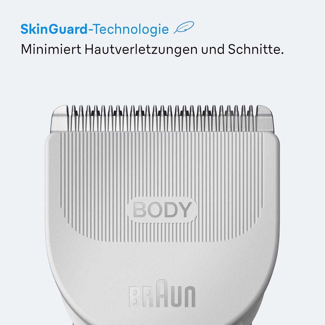 Braun Bodygroomer Series 3, Elektrischer Körperrasierer Herren mit 3 Zubehörteile, Kabelloser Trimme