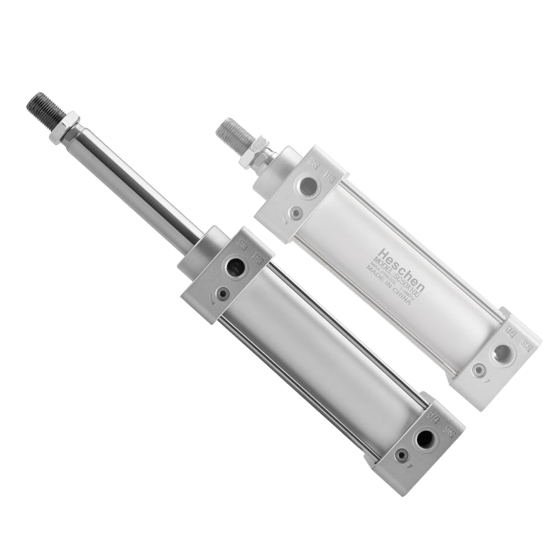 Heschen Pneumatischer Standard-Luftdruckzylinder, SC 50-100, PT1/4" Anschluss, 50mm Bohrung, 100mm H