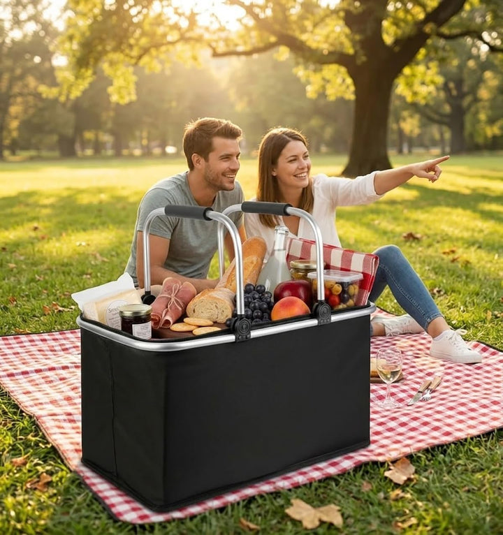 Einkaufskorb,Einkaufskorb Faltbar,Thermo Als Picknickkorb,Tragekorb,Kühlbox Tragbare Mit Gepolsterte
