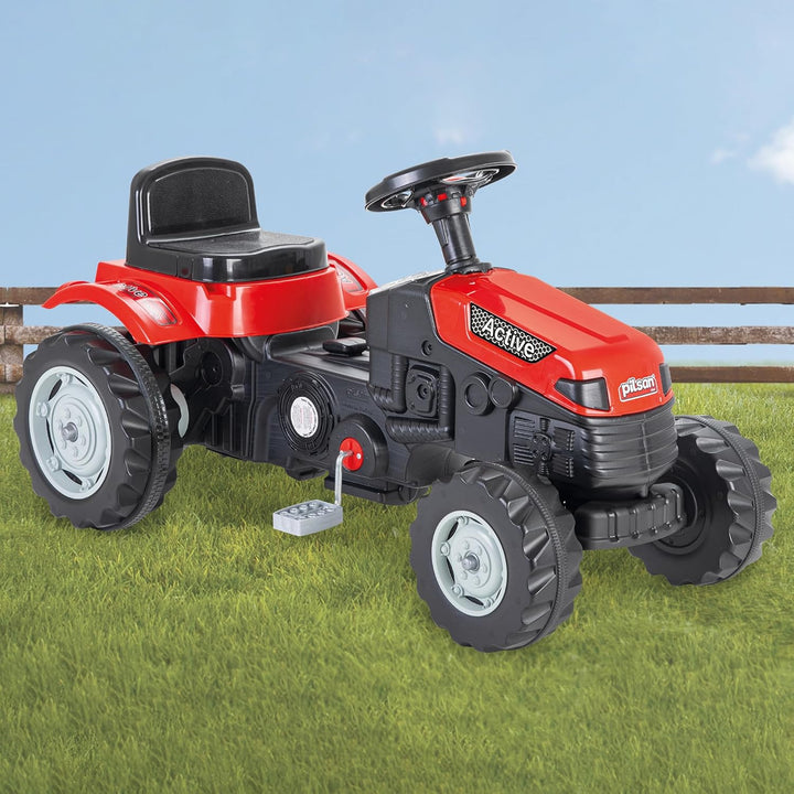 LEMODO Trettraktor ab 3 Jahre | Kinder Traktor in rot| Traktor zum draufsitzen | Kindertraktor mit K