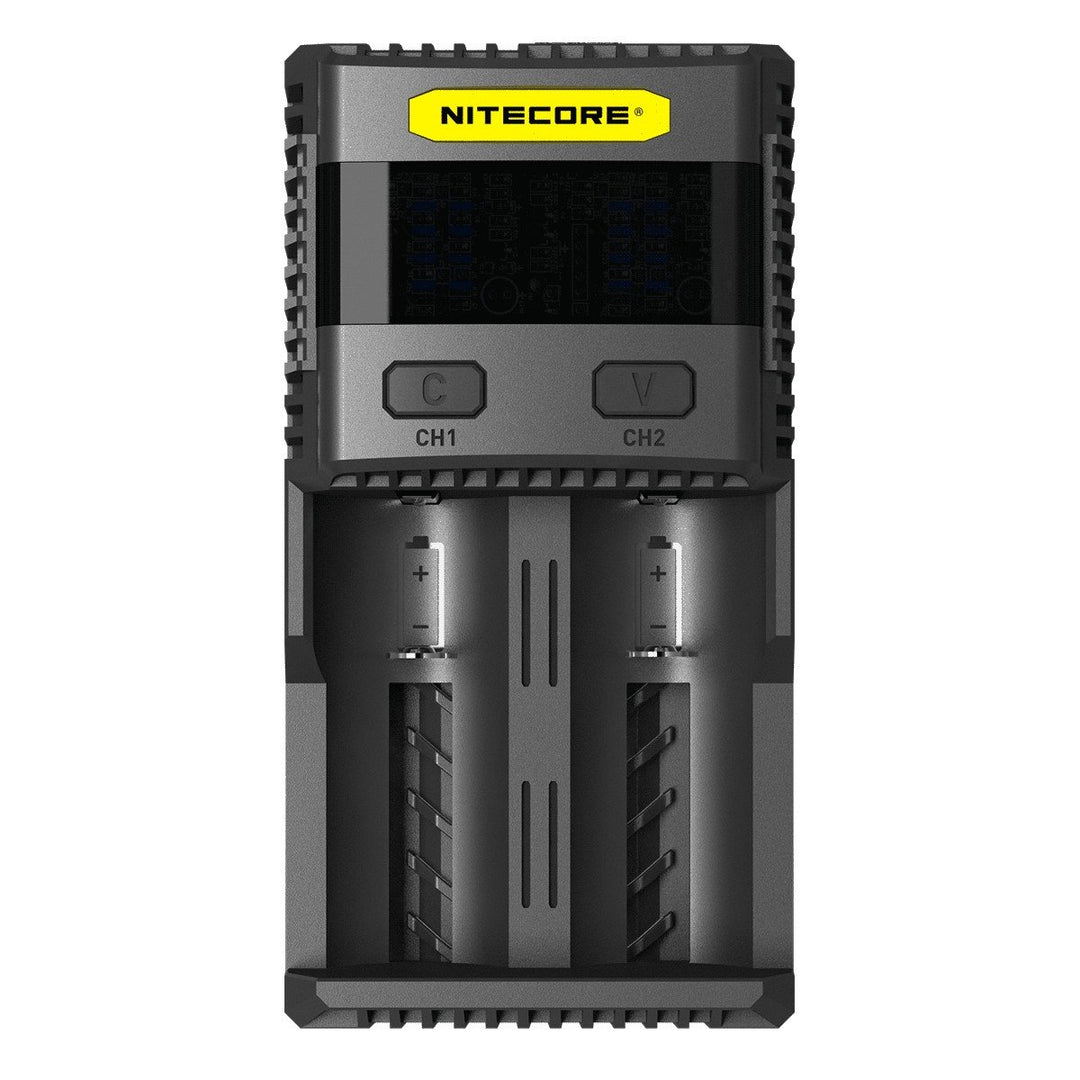 Nitecore Schnellladegerät SC2 - Ladegerät für Akkus/Batterien Schwarz One Size, Schwarz One Size