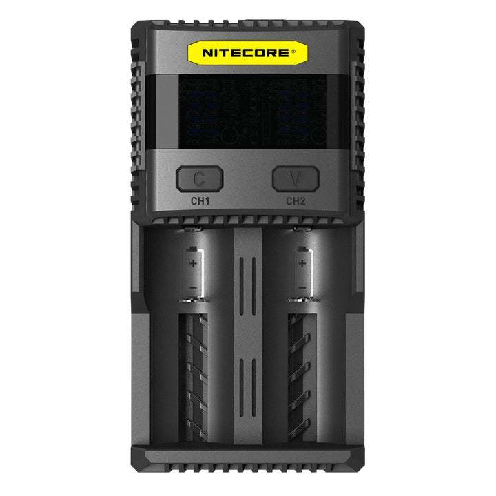 Nitecore Schnellladegerät SC2 - Ladegerät für Akkus/Batterien Schwarz One Size, Schwarz One Size