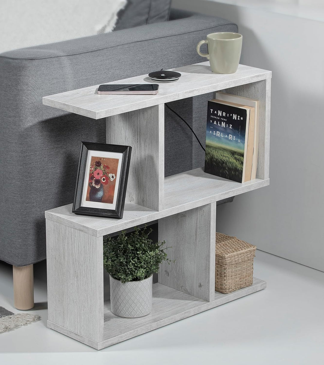 HOCUS PICUS | Homemania Holz Beistelltisch mit 2 Etagen | Sofatisch, Regal-Organizer, Büro, Wohnzimm
