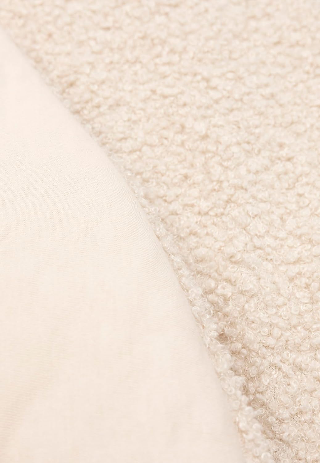 Jollein Krabbeldecke für Baby - Boucle, Naturel - Laufgittereinlage - Ø 95cm - Spieldecke Baby - Cre