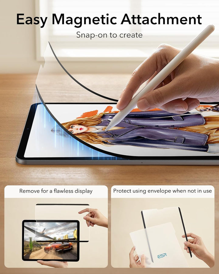 ESR Paper-Feel Magnet Schutzfolie Kompatibel mit iPad Pro 12.9 (2022/2021/2020/2018), Papiergefühlte