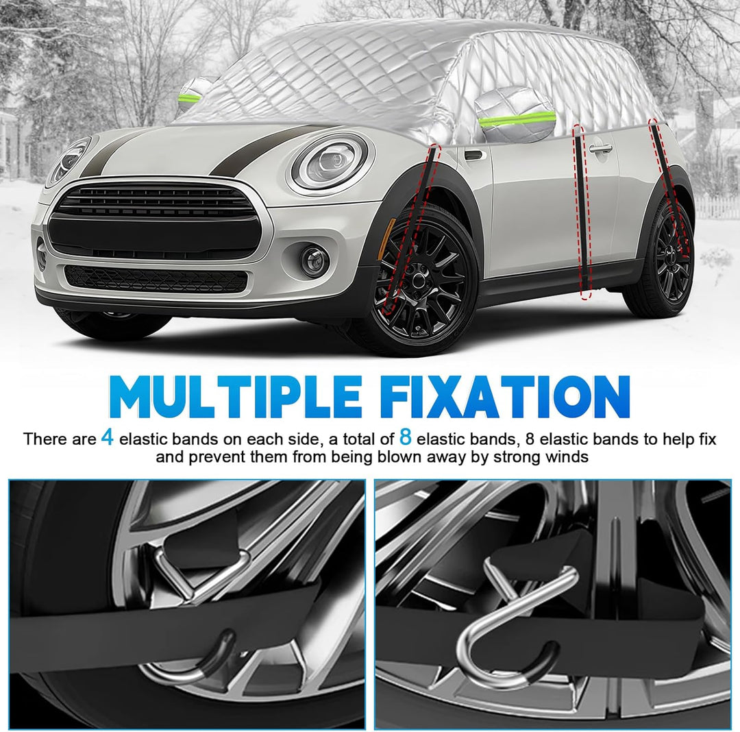 Verdickt Autoabdeckung Wasserdicht Ersatz für Mini Cooper 3 Door 2000-2025, Sonnenfest Hälfte Halbga