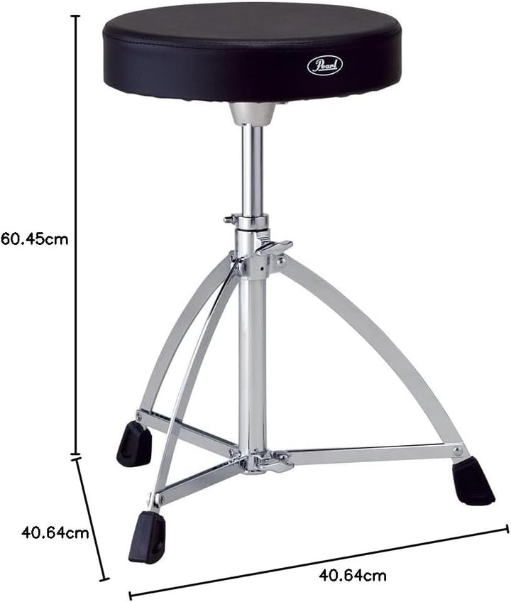 PEARL Drum Throne D-730S With Round Vinyl Seat And Single Braced Tripod Base D-730S Single, D-730S S