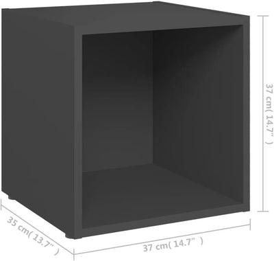 homiuse TV-Schränke 4 STK. Grau 37x35x37 cm Holzwerkstoff TV-Lowboard Fernsehtisch TV Board Fernsehs