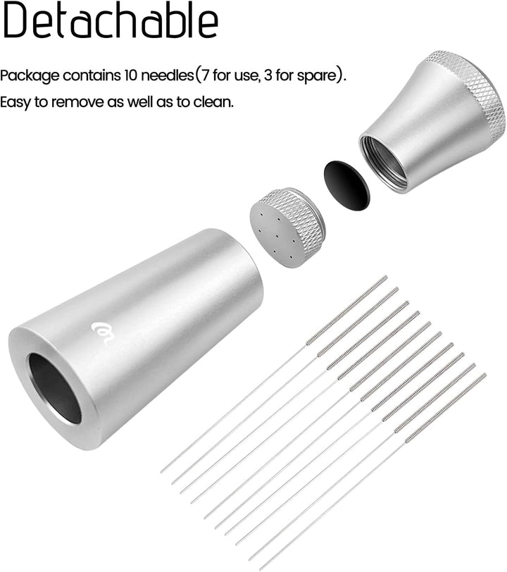 Wdt Tool, Aluminium Wdt Tool Espresso mit Ständer, Kaffee Distributor mit 7 0.3mm Dickem Edelstahl E