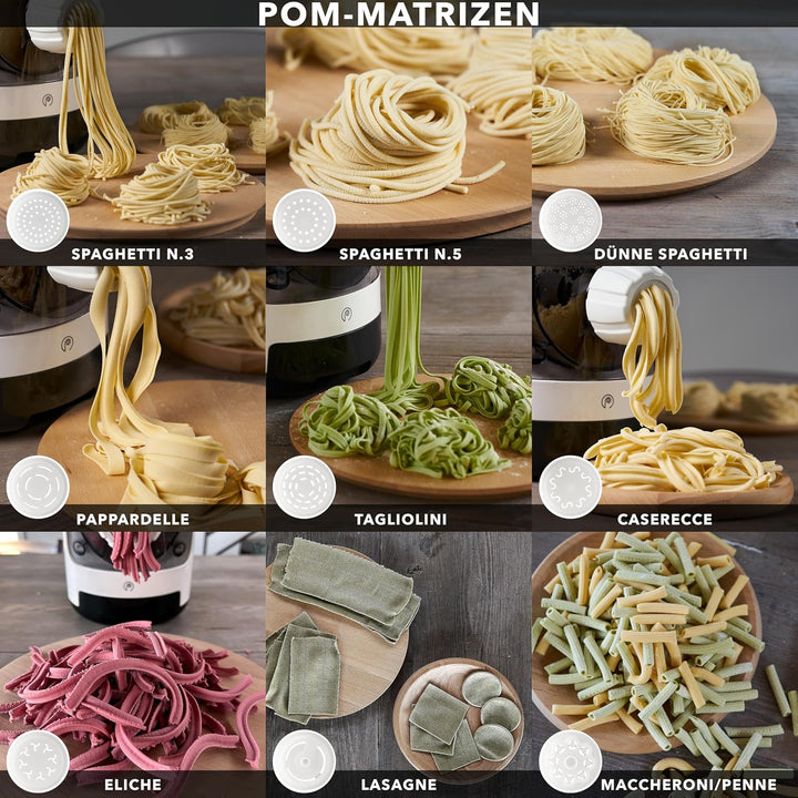 Pastaio Nudelmaschine, 14 Stück, davon 3 aus Bronze für 19 Nudelsorten. Nudelmaschine, produziert bi