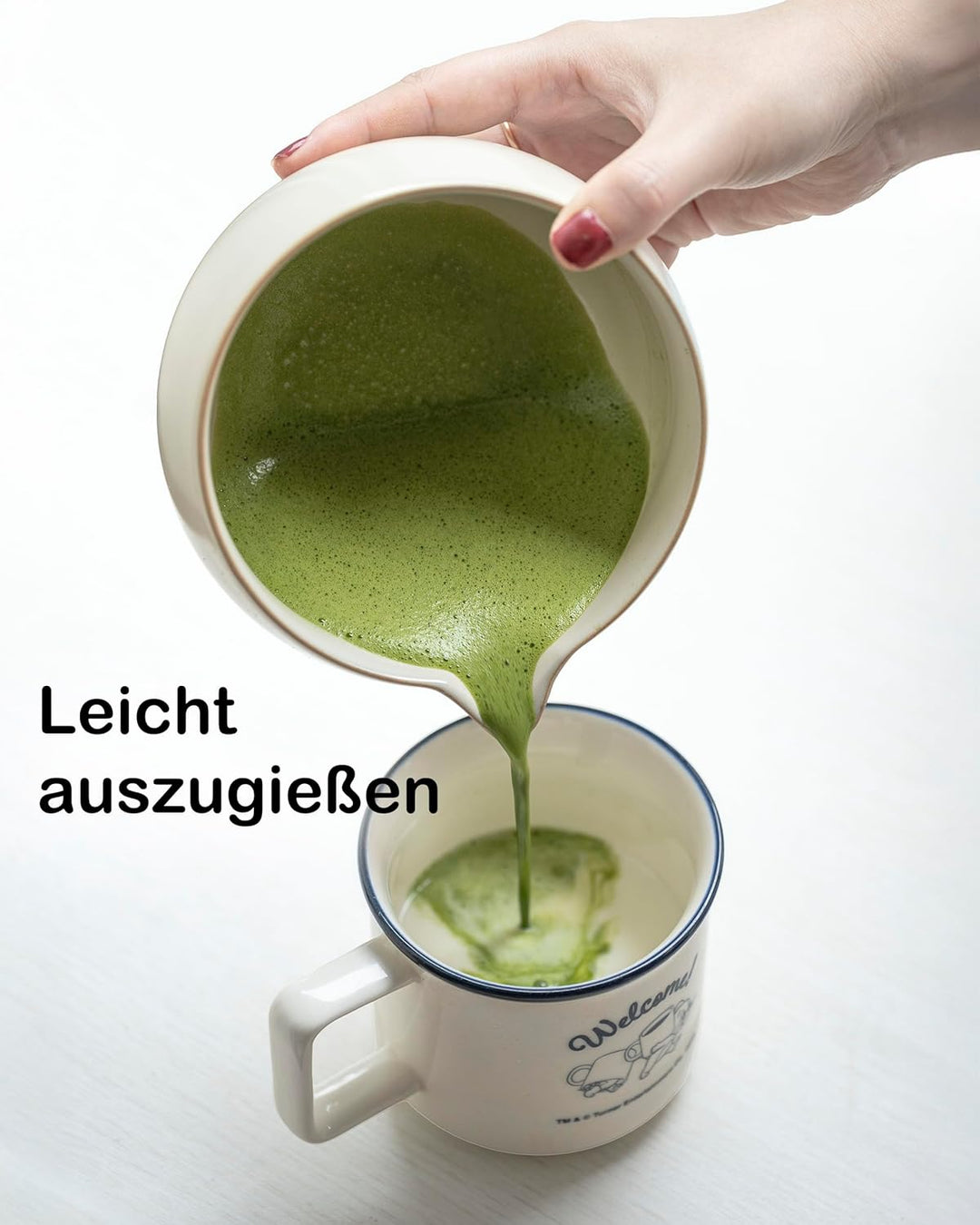 Traditionelles Matcha Set 5-teilig – Matcha-Schale 500ml, Bambusbesen, Besenhalter, Löffel &amp; Sieb –