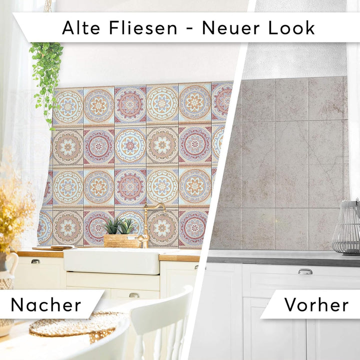 CREATISTO Klebefliesen Stickerfliesen Fliesenfolie - Klebe Folie für Wandfliesen I Klebefliesen Deko