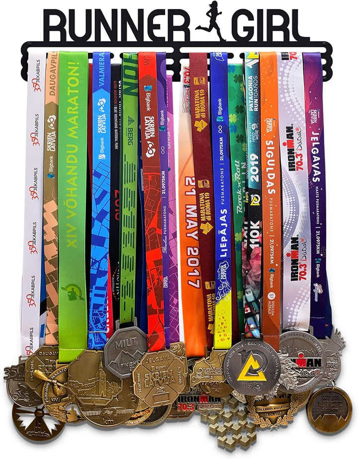 United Medals Runner Girl Medaillenhalter Edelstahl | Medaillen Aufhänger | Medal Hanger Holder Disp