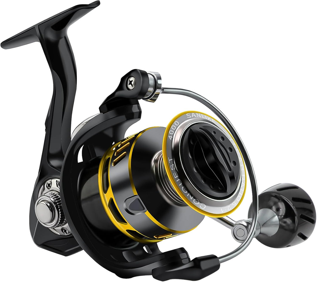 Spinning Angelrolle 5.2:1 Gear Ratio，Angelrollen Karpfenangelrolle 7+1BB Kugellager Spinnrollen, Bai
