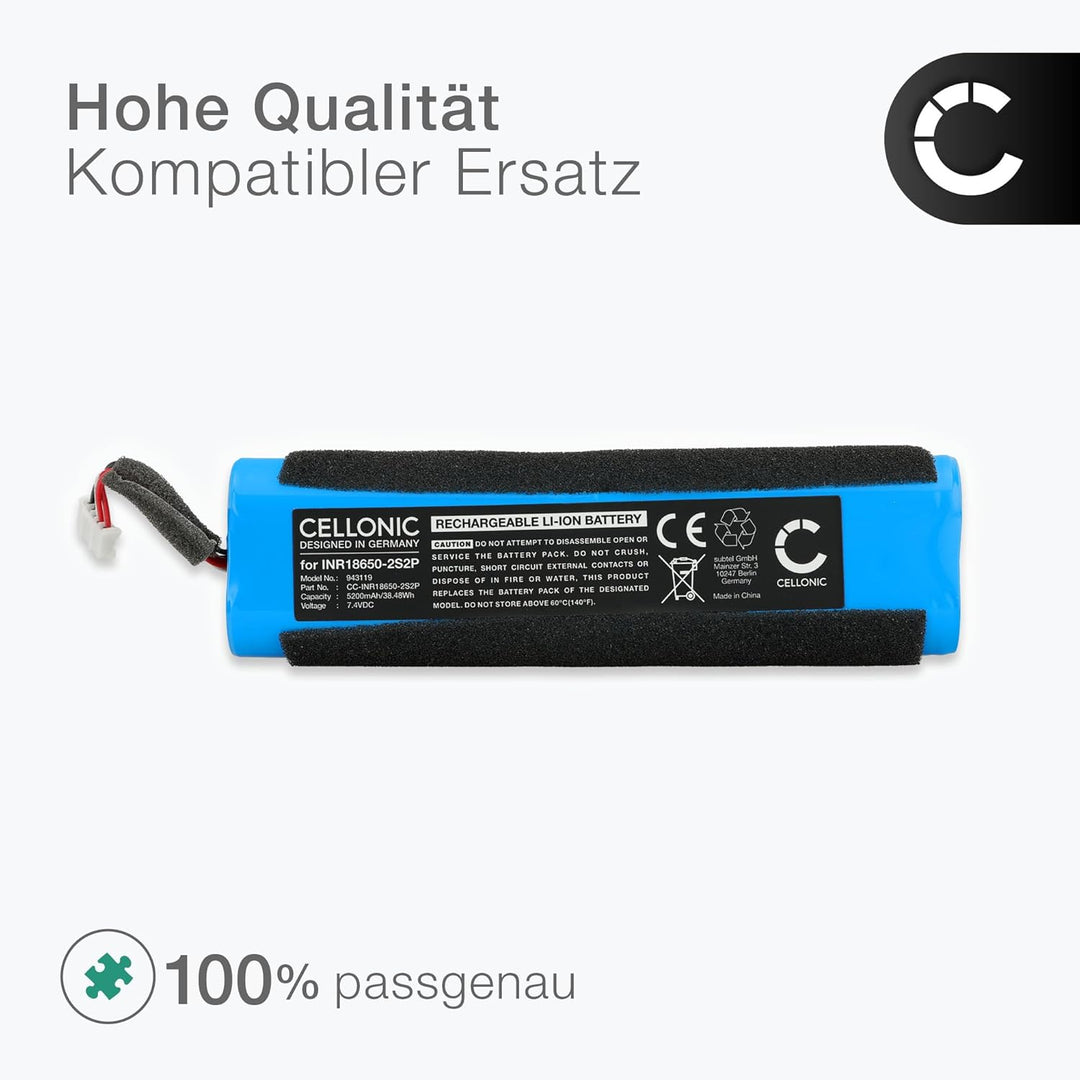 CELLONIC, Lautsprecherakku kompatibel mit Teufel Motiv GO Voice (5200mAh, 7.4V) Ersatzakku INR18650-