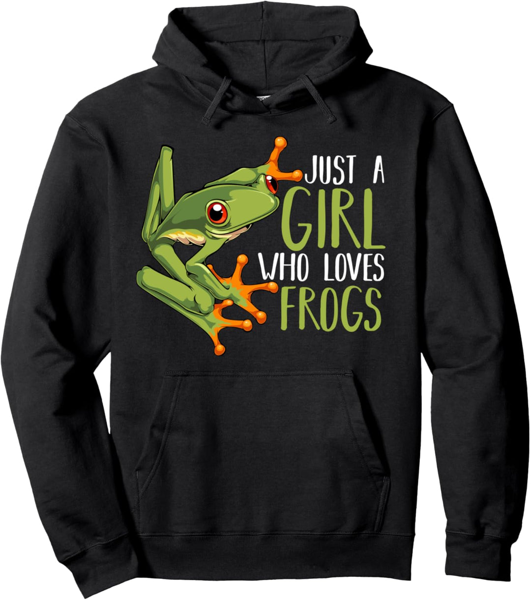 Just a Girl Who Loves Frogs Amphibien Madagaskarfrosch Zoo Pullover Hoodie